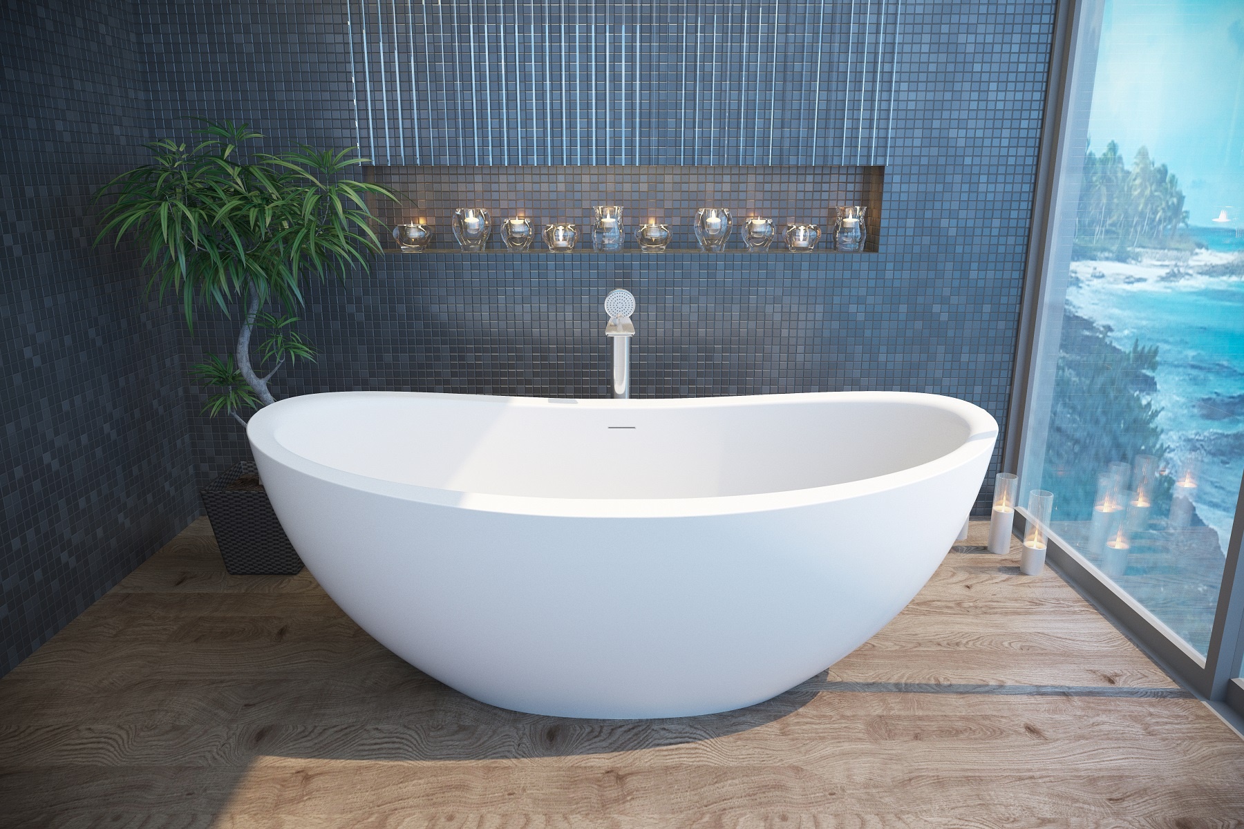 Aquatica Purescape 171 Freestanding Solid Surface Bathtub
